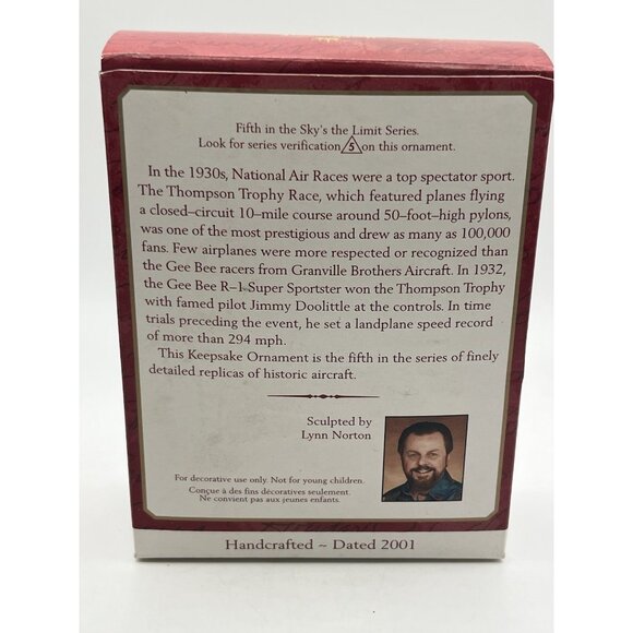 Hallmark Ornament Gee Bee R-1 Super Sportster Sky’s the Limit 5th 2001 - Picture 11 of 16